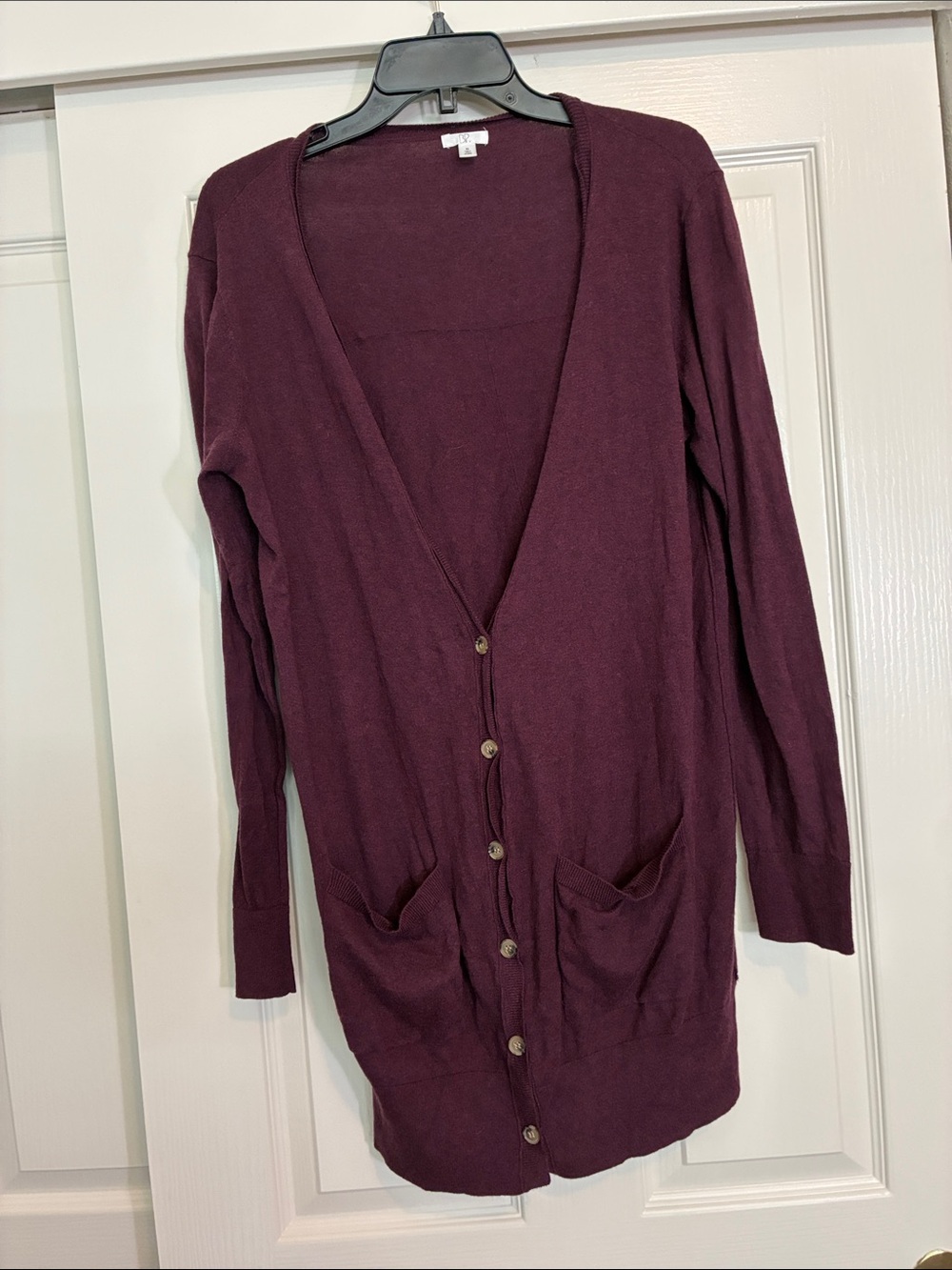 bp from Nordstrom Long Plum Button-Front Cardigan